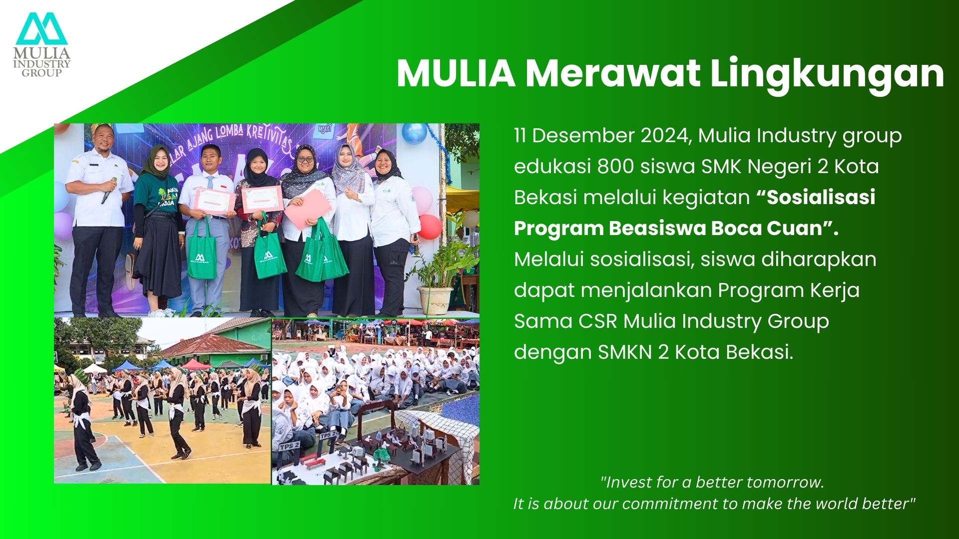 MULIA Merawat Lingkungan: Sosialisasi Program Beasiswa Boca Cuan